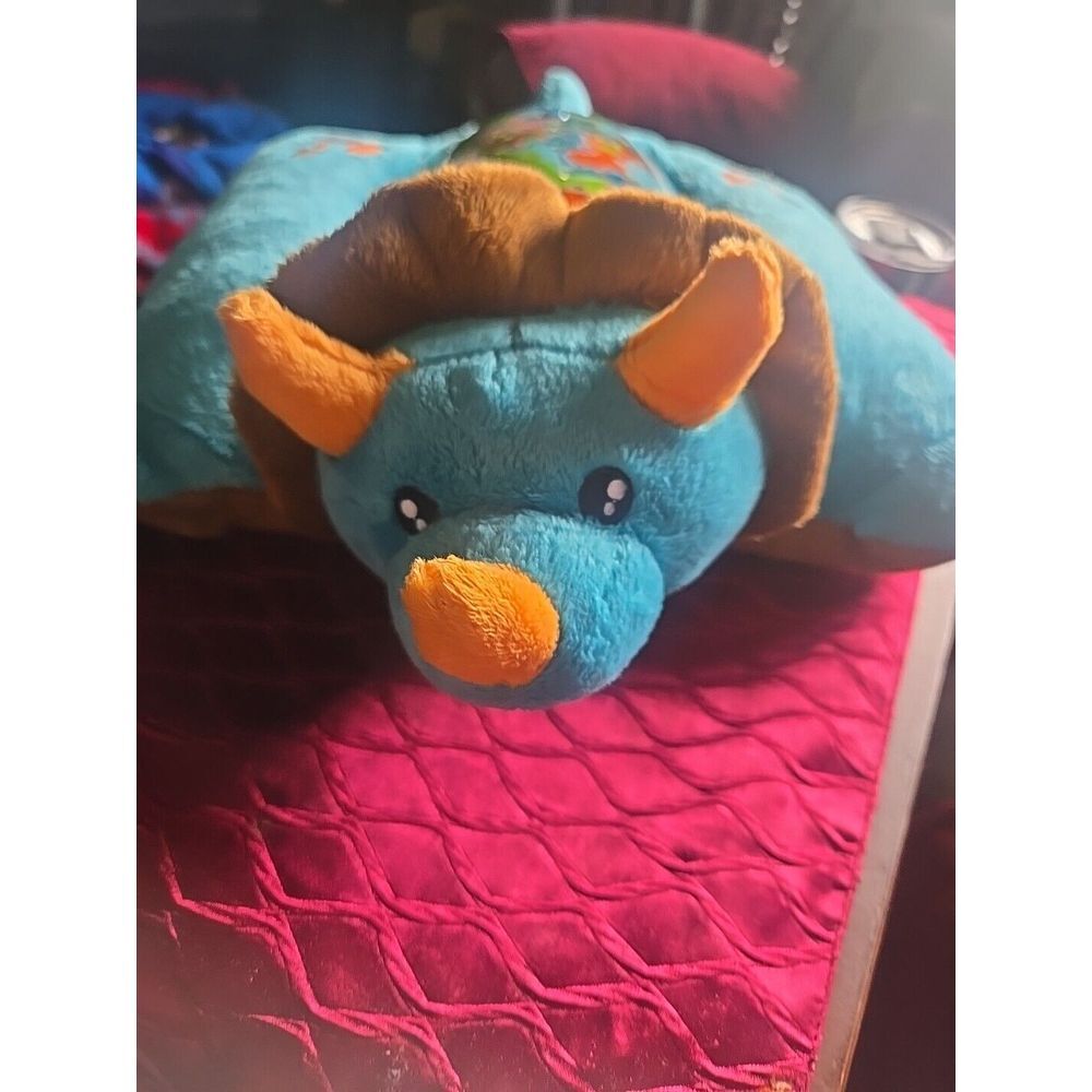 Pillow Pets Cute Soft Blue Dinosaur Sleeptime Lites Night‎ Light TESTED WORKS